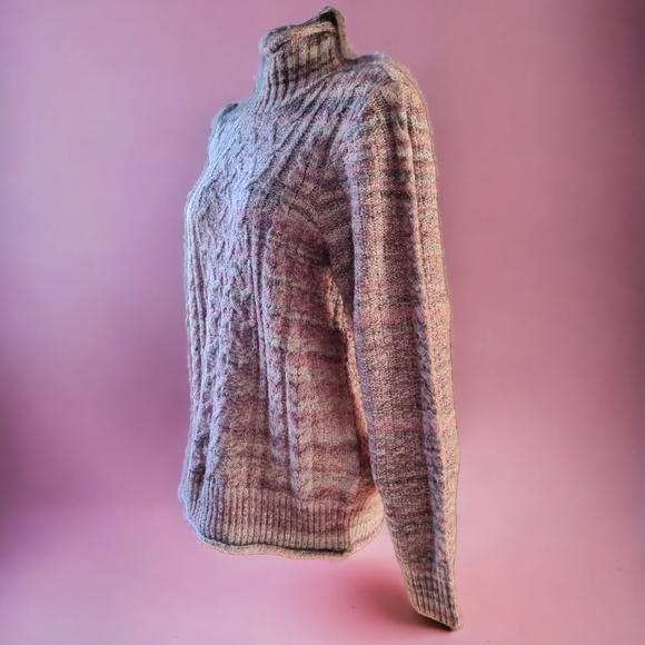 3/$40 Cleo Plum Cable Knit Sweater - Picture 3 of 9